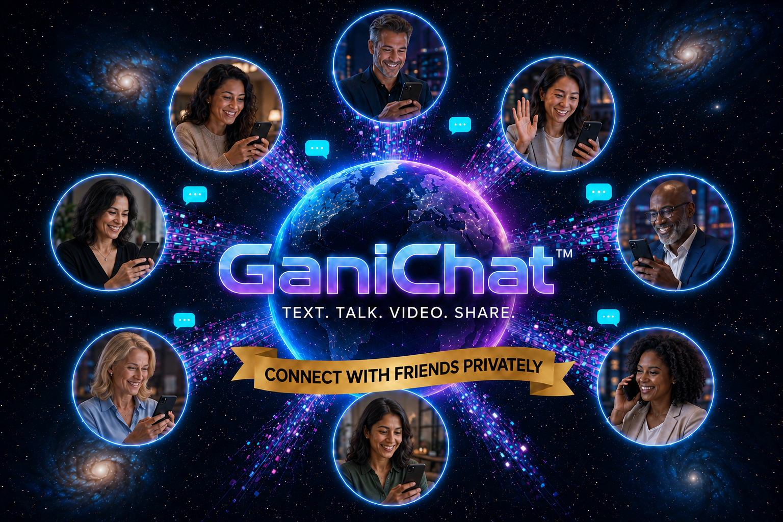 GaniChat for adults — text, talk, video and share privately