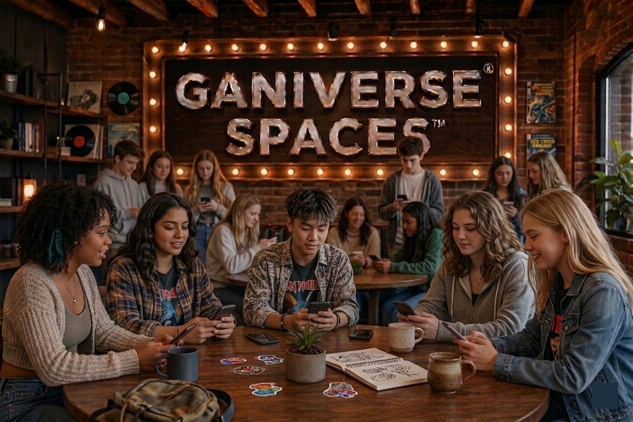 Teenagers gathering in a Ganiverse Space