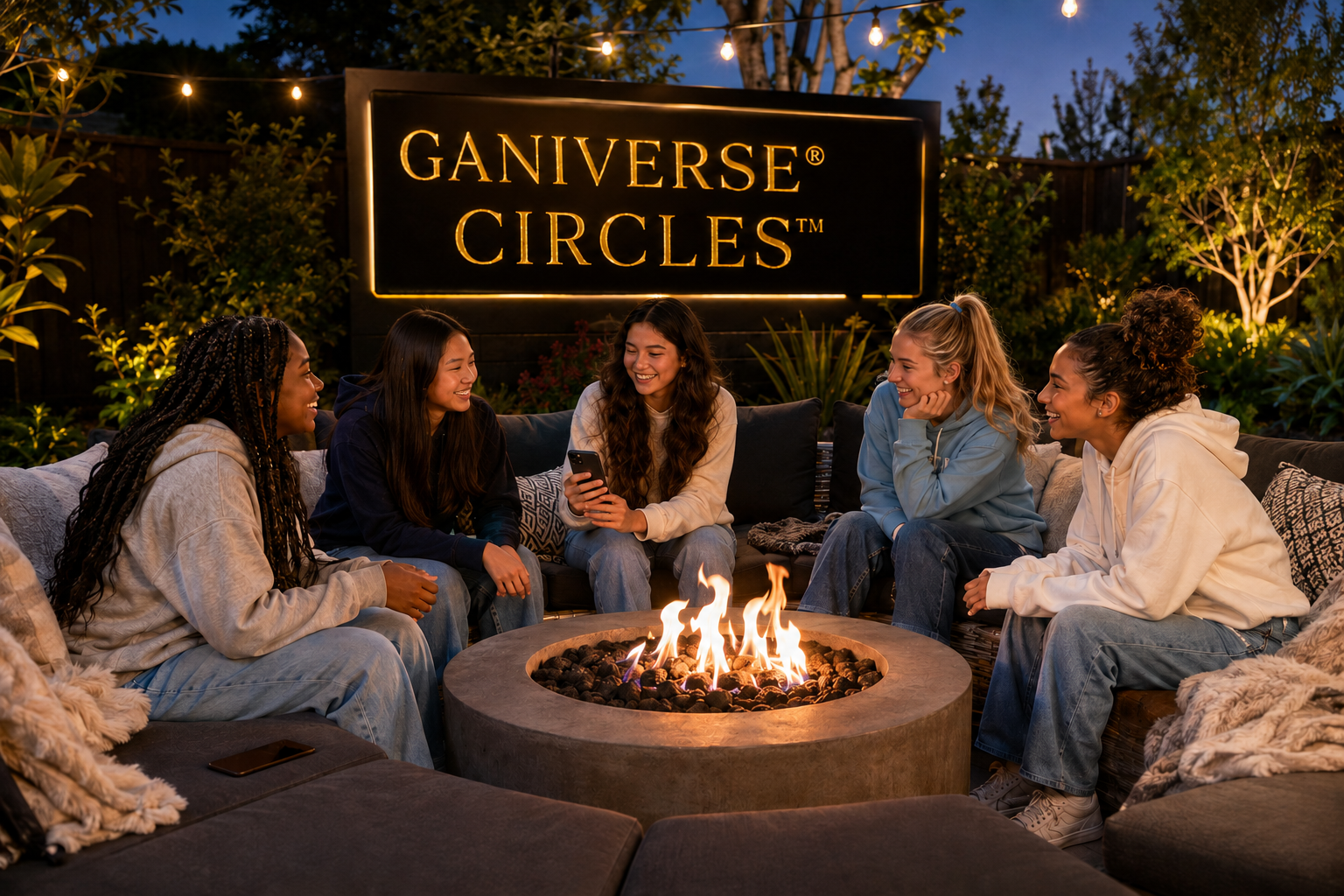 Teenage friends spending time together in Ganiverse Circles