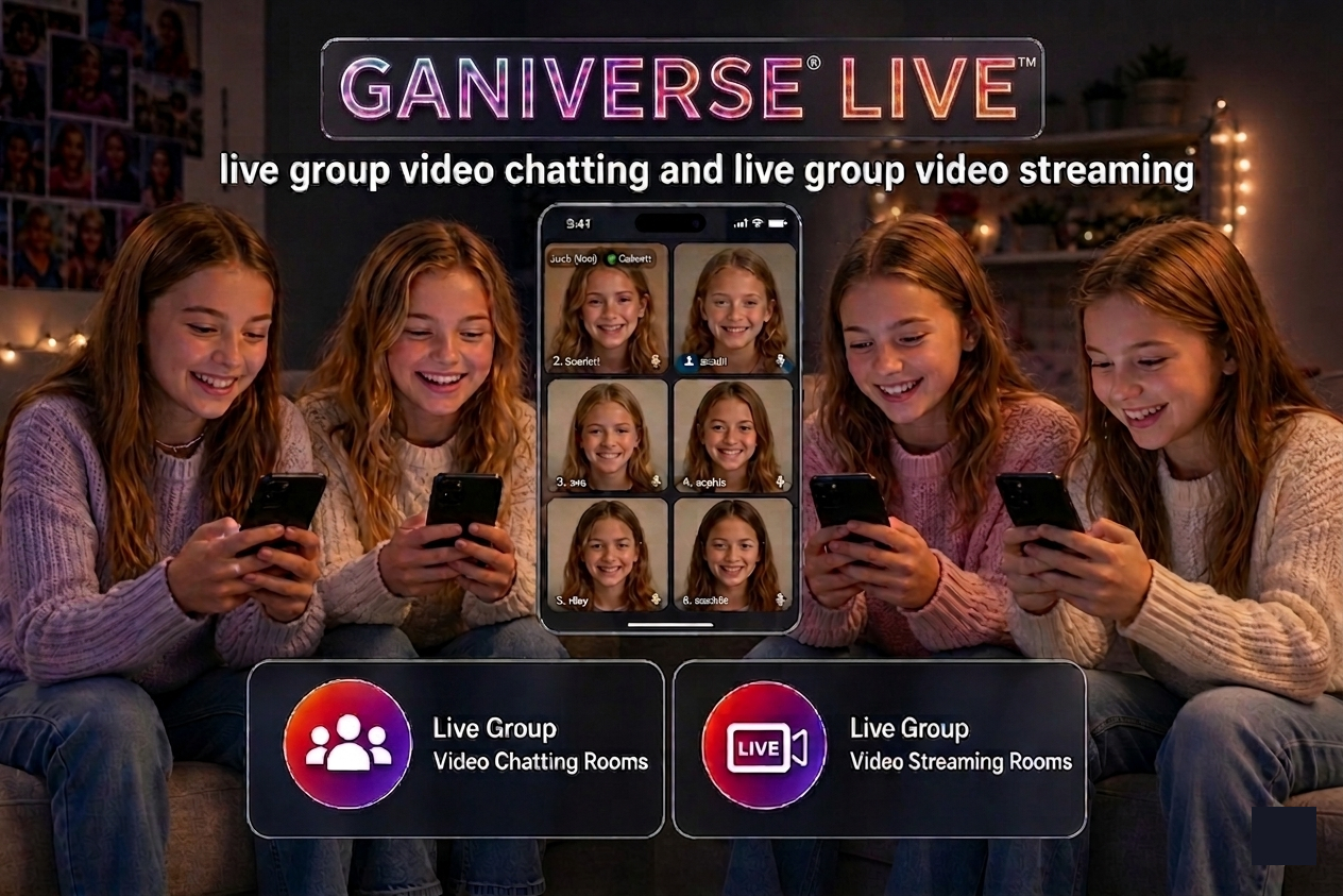 Teenagers participating in Ganiverse Live group video